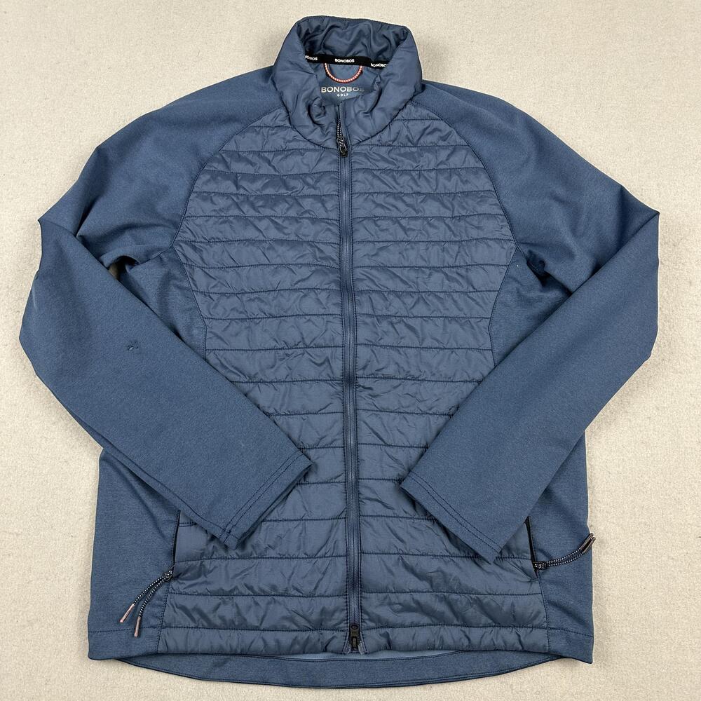 Bonobos Golf Jacket Men Small Blue Insulated Full Zip Soft Shell Thermal S